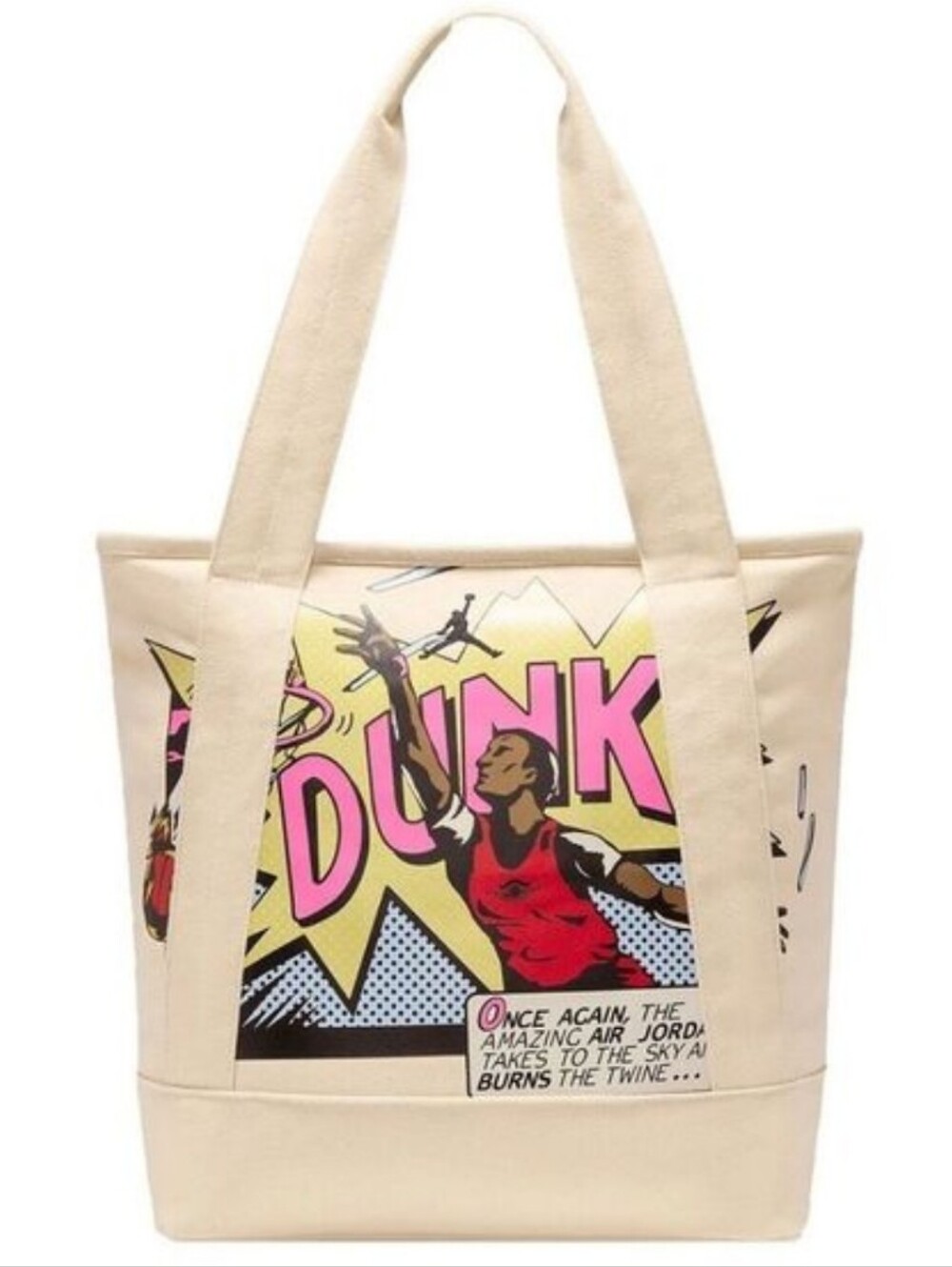 Jordam Natural Jumpman Dunk Graphic Canvas Tote